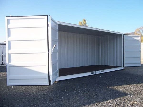 Container de stockage 20 pieds Open Side – Blanc