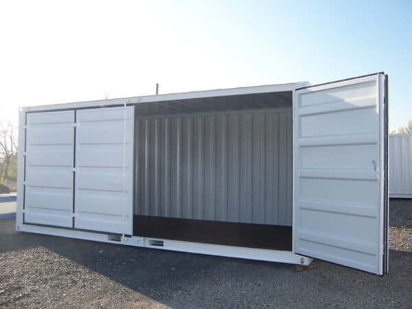 Container de stockage 20 pieds Open Side – Blanc