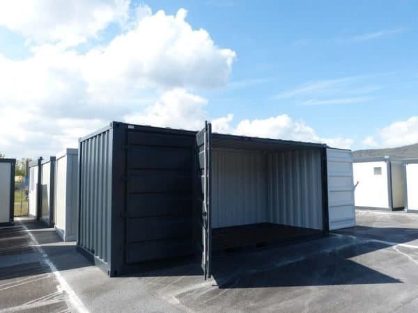 Container de stockage 20 pieds Open Side – Noir